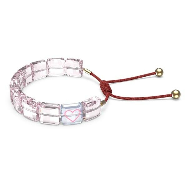 Swarovski Letra rózsaszín kristály karkötő szívvel 5615001