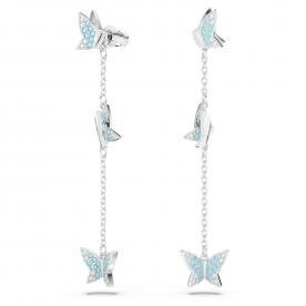 Swarovski Lilia ezüst színű függő fülbevaló kék pillangóval 5662182