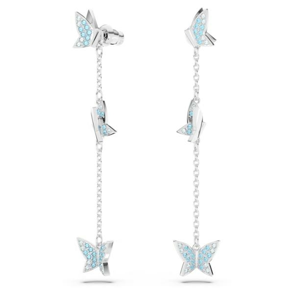 Swarovski Lilia ezüst színű függő fülbevaló kék pillangóval 5662182