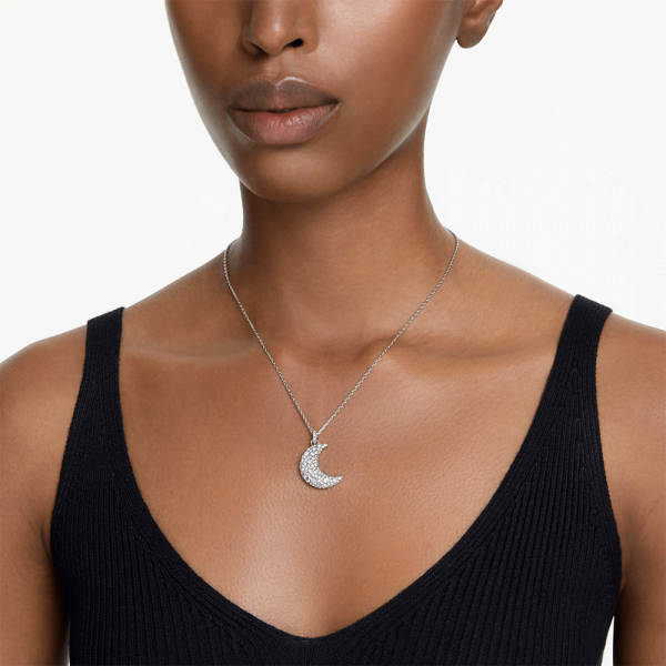 Swarovski Luna ezüst színű függő hold nyaklánc 5666181