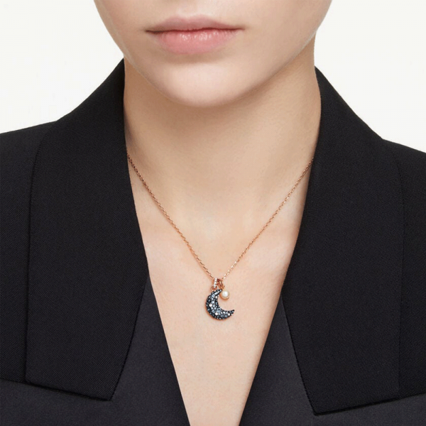 Swarovski Luna kék hold rozé nyaklánc 5673613
