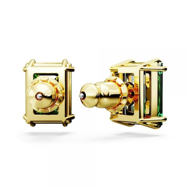 Swarovski Matrix arany színű fülbevaló téglalap zöld kristállyal 5677142