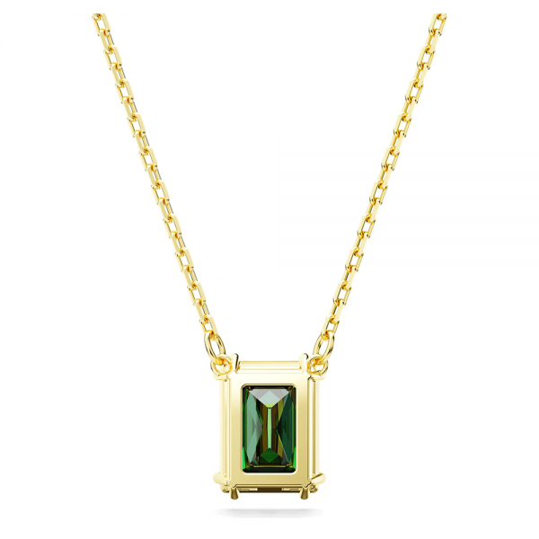 Swarovski Matrix arany színű nyaklánc téglalap zöld kristállyal 5677141