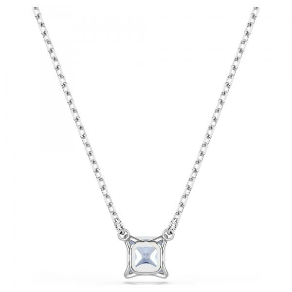 Swarovski Mátrix ezüst színű nyaklánc négyszögletes kék kristállyal 5723568