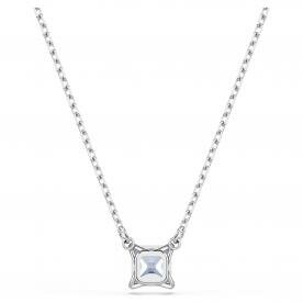 Swarovski Mátrix ezüst színű nyaklánc négyszögletes kék kristállyal 5723568