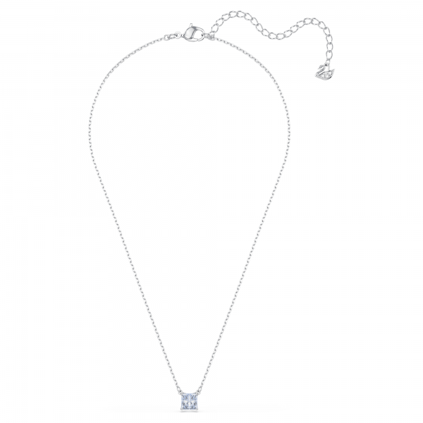 Swarovski Mátrix ezüst színű nyaklánc négyszögletes kék kristállyal 5723568