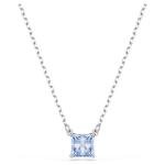 Swarovski Mátrix ezüst színű nyaklánc négyszögletes kék kristállyal 5723568