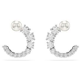 Swarovski Mátrix ezüst színű nyitott karika fülbevaló 5692260
