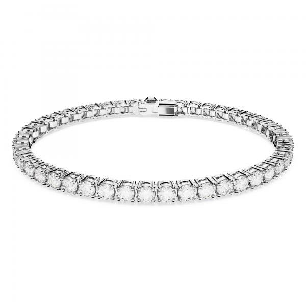 Swarovski Mátrix ezüst színű tenisz karkötő áttetsző kristályokkal 5648937