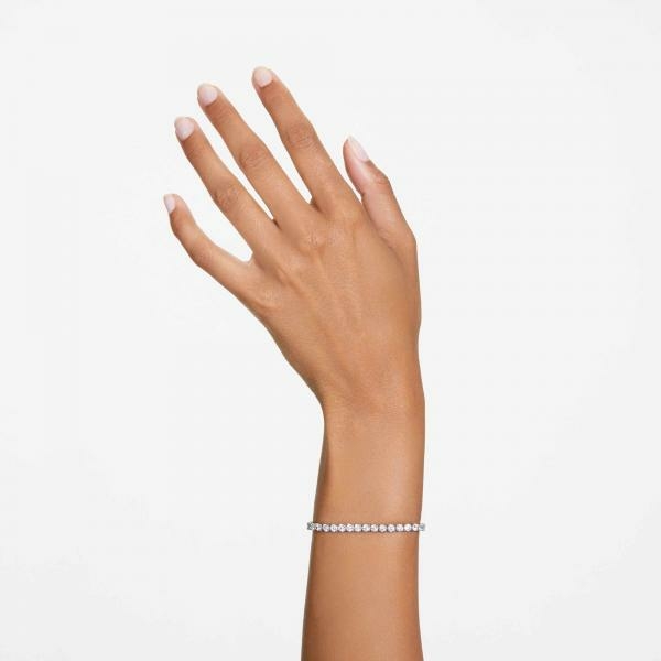 Swarovski Mátrix ezüst színű tenisz karkötő áttetsző kristályokkal 5648937