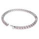 Swarovski Mátrix ezüst színű tenisz karkötő rózsaszín kristályokkal 5648931