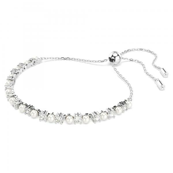 Swarovski Mátrix kristálygyöngy ezüst színű állítható karkötő 5701605