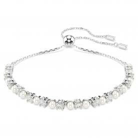 Swarovski Mátrix kristálygyöngy ezüst színű állítható karkötő 5701605