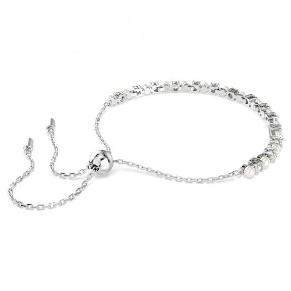 Swarovski Mátrix kristálygyöngy ezüst színű állítható karkötő 5701605