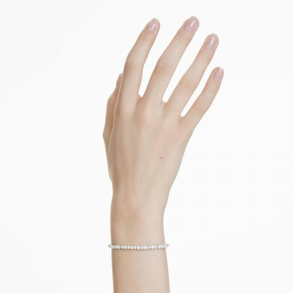 Swarovski Mátrix kristálygyöngy ezüst színű állítható karkötő 5701605