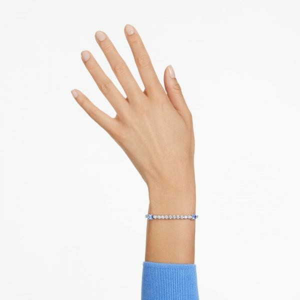 Swarovski Matrix tenisz karkötő kék és áttetsző kristállyal 5666426
