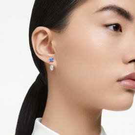 Swarovski Mesmera ezüst színű fülbevaló kék és áttetsző kristállyal 5665767
