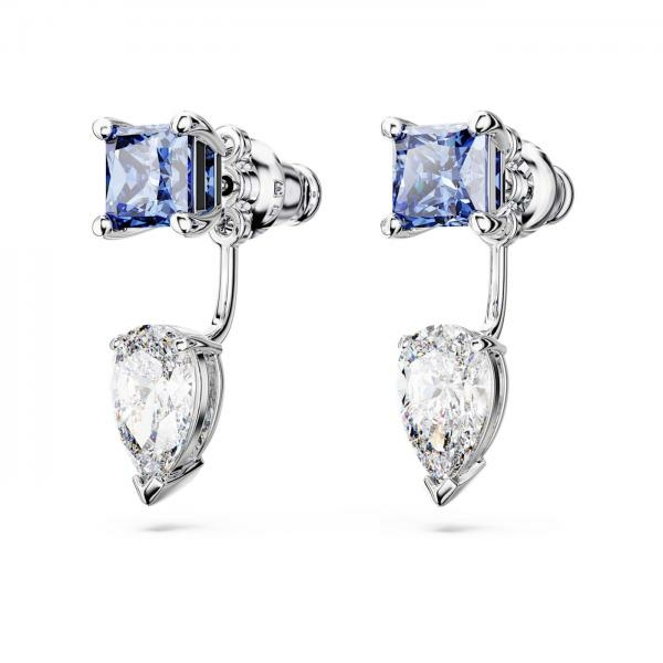 Swarovski Mesmera ezüst színű fülbevaló kék és áttetsző kristállyal 5665767