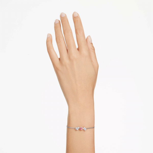 Swarovski Mesmera ezüst színű karkötő rózsaszín kristállyal 5668361