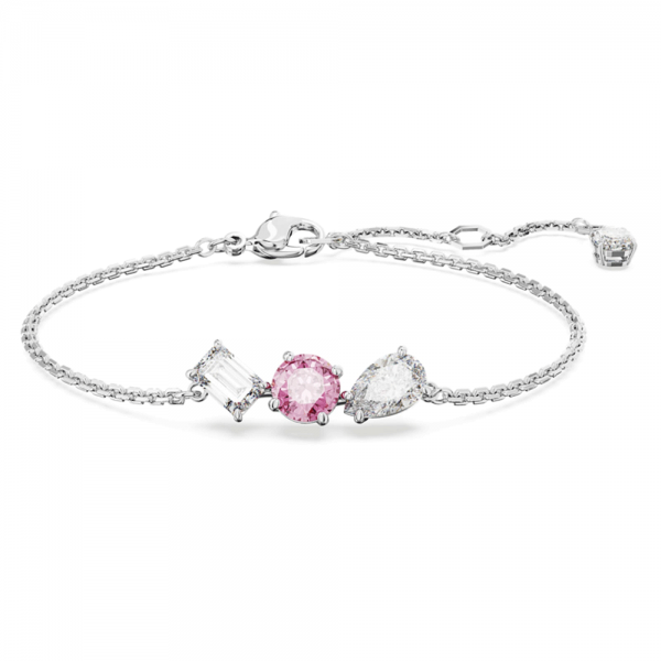Swarovski Mesmera ezüst színű karkötő rózsaszín kristállyal 5668361