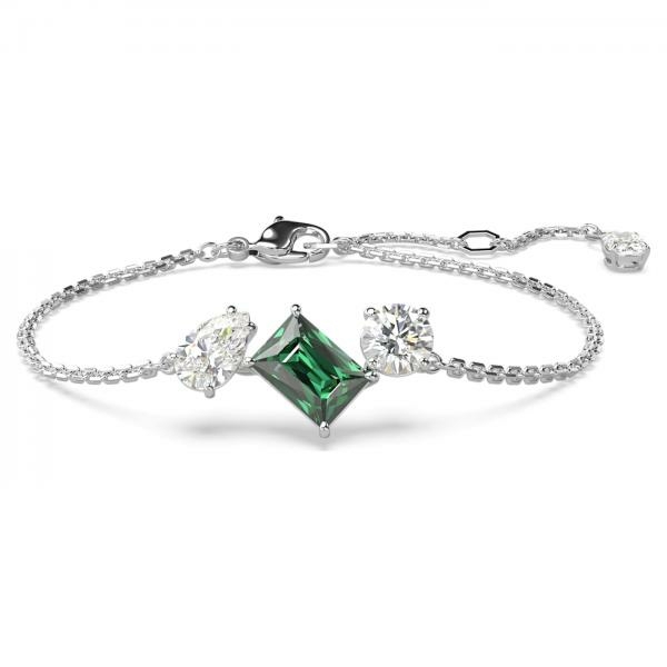 Swarovski Mesmera ezüst színű karkötő zöld kristállyal 5668360