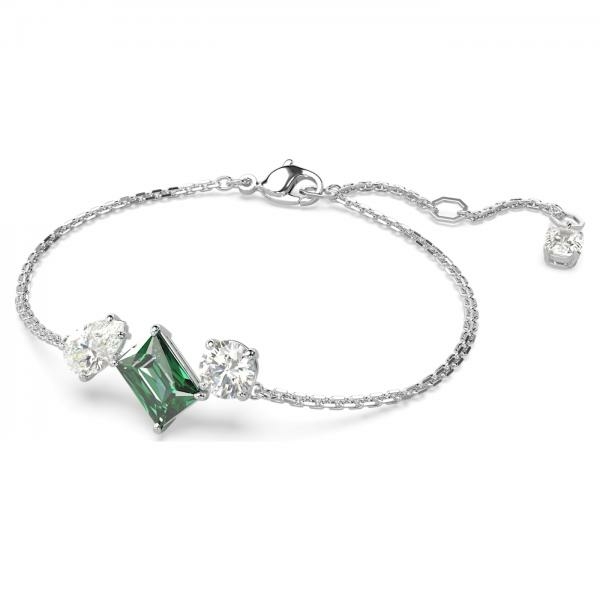 Swarovski Mesmera ezüst színű karkötő zöld kristállyal 5668360