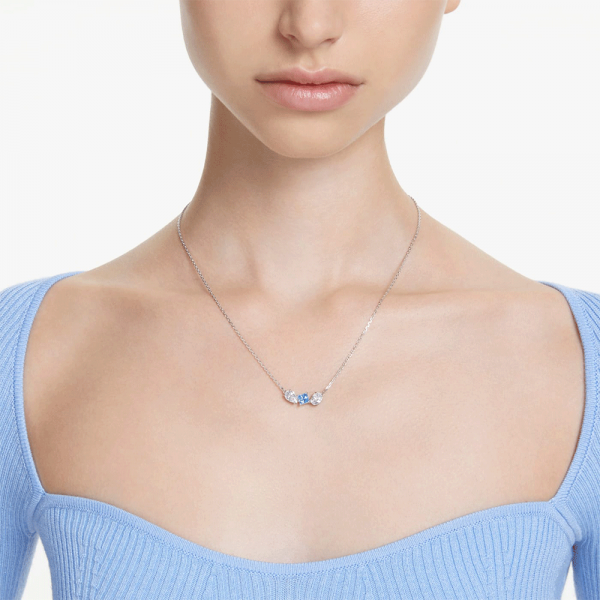 Swarovski Mesmera ezüst színű nyaklánc kék kristállyal 5673561