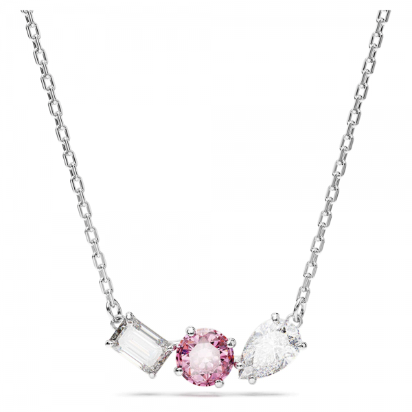 Swarovski Mesmera ezüst színű nyaklánc rózsaszín kristállyal 5673560