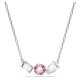 Swarovski Mesmera ezüst színű nyaklánc rózsaszín kristállyal 5673560