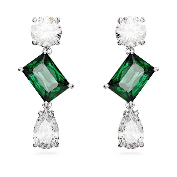 Swarovski Mesmera függő fülbevaló zöld és fehér kristállyal 5665878