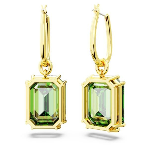 Swarovski Millenia arany színű fülbevaló nagy zöld kristállyal 5676071