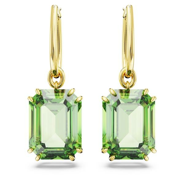 Swarovski Millenia arany színű fülbevaló nagy zöld kristállyal 5676071