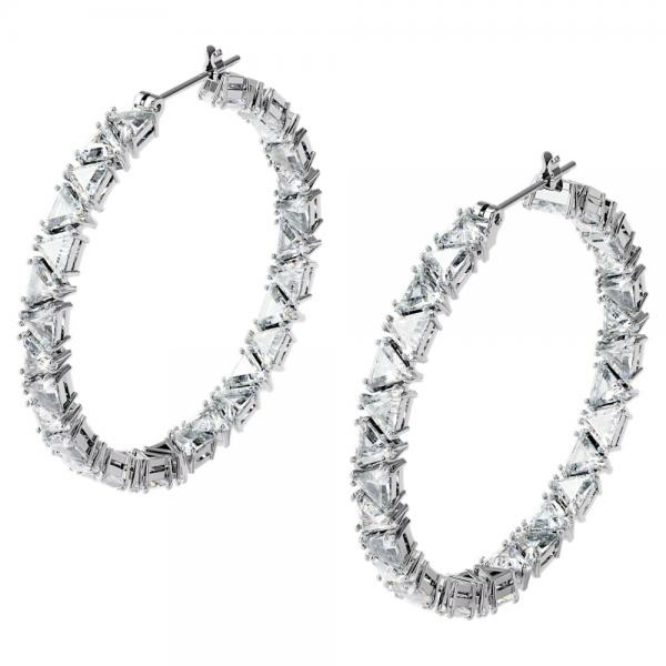 Swarovski Millenia ezüst színű karika fülbevaló kristályokkal 5598343