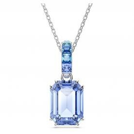 Swarovski Millenia ezüst színű nyaklánc kék szögletes kristállyal 5696518