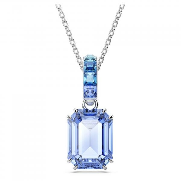 Swarovski Millenia ezüst színű nyaklánc kék szögletes kristállyal 5696518