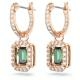 Swarovski Millenia rozé színű fülbevaló zöld központi kristállyal 5650068