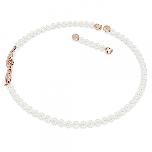 Swarovski Nice kristálygyöngy nyaklánc rozé tollal 5669221