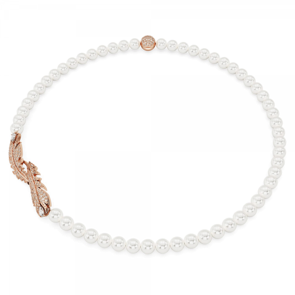 Swarovski Nice kristálygyöngy nyaklánc rozé tollal 5669221