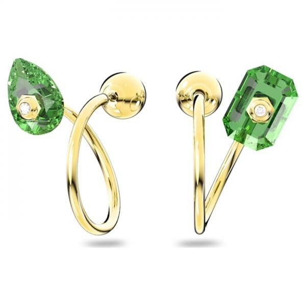 Swarovski Numina arany tónusú karika fülbevaló zöld kristállyal 5613541