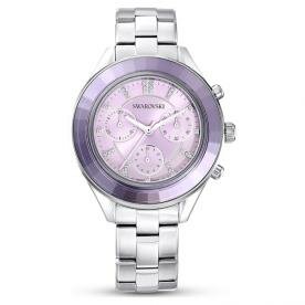 Swarovski Octea lux sport ezüst színű óra lila számlappal 5632484