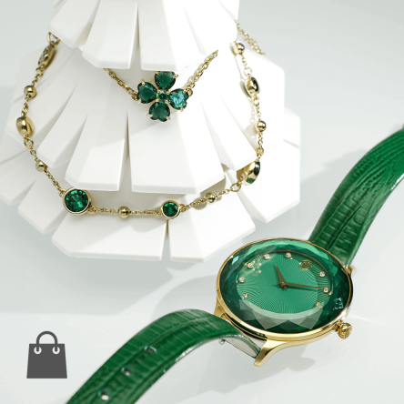 Swarovski Octea Nova zöld női óra Imber karkötővel