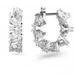 Swarovski Ortyx ezüst színű karika fülbevaló háromszög kristályokkal 5632467