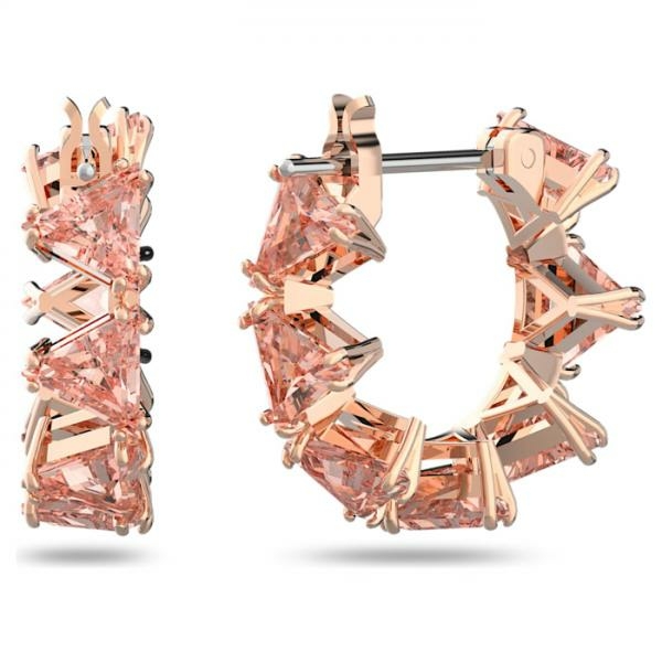 Swarovski Ortyx kis rozé karika fülbevaló háromszög rózsaszín kristályokkal 5614930
