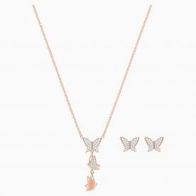 Swarovski Pillangós rozé fehér ékszer szett 5382365