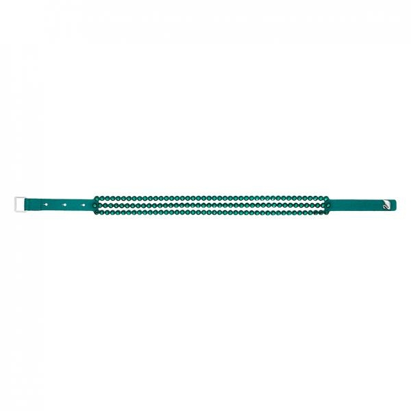 Swarovski Power zöld duplasoros textil karkötő 5511700