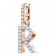 Swarovski R betű rozé charm 5437617