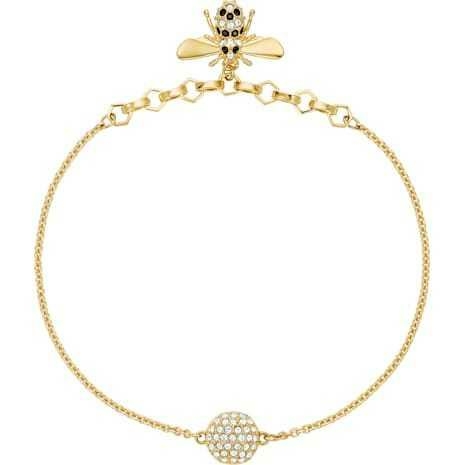 Swarovski Remix arany színű karkötő swarovski méhecskével 