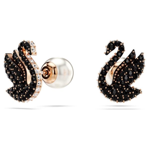 Swarovski Rozé fekete hattyú bedugós fülbevaló 5684608