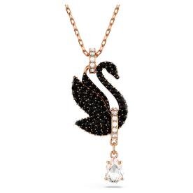 Swarovski Rozé fekete hattyú nyaklánc függő kristállyal 5678045