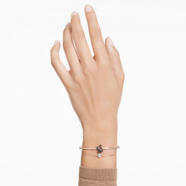 Swarovski Rozé karperec fekete hattyúval 5678048
